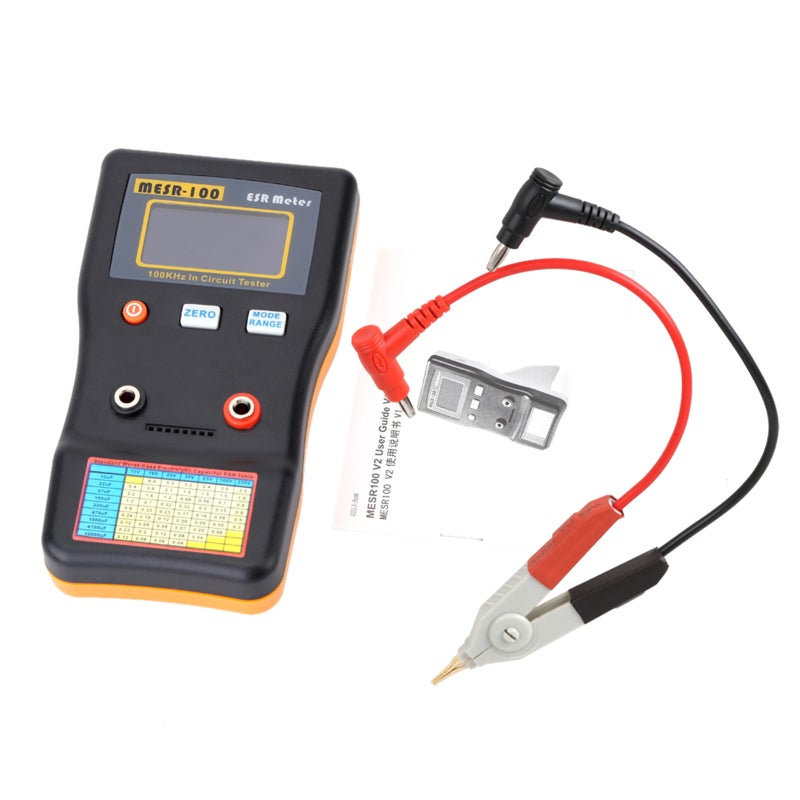MESR-100 ESR Professional Capacitance Ohm Meter Black/Orange 17 x 5 x 9cm