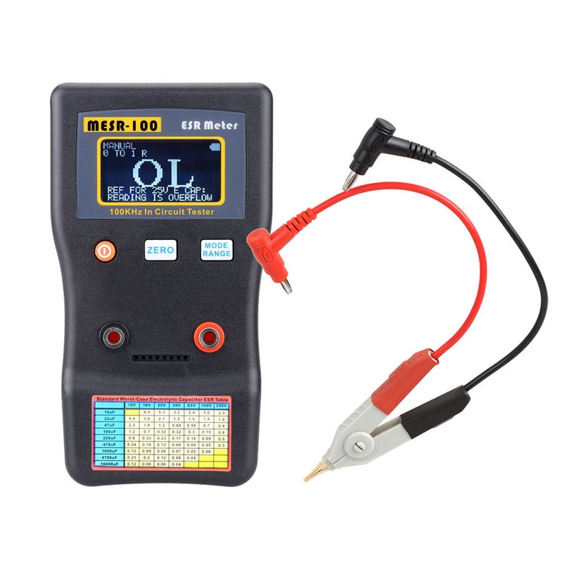 MESR-100 ESR Professional Capacitance Ohm Meter Black/Orange 17 x 5 x 9cm