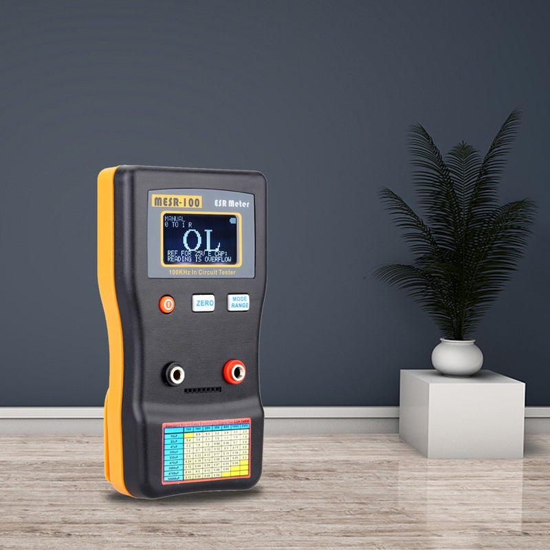 MESR-100 ESR Professional Capacitance Ohm Meter Black/Orange 17 x 5 x 9cm