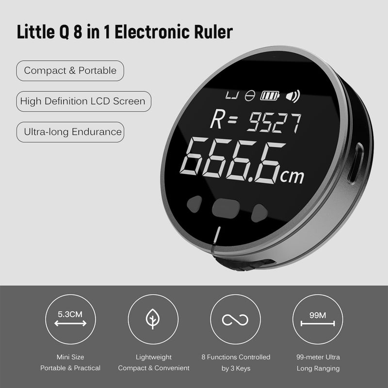 Generic - 8-In-1 Electronic Ruler Black 5.50 x 1.60 x 5.50cm - Image 1