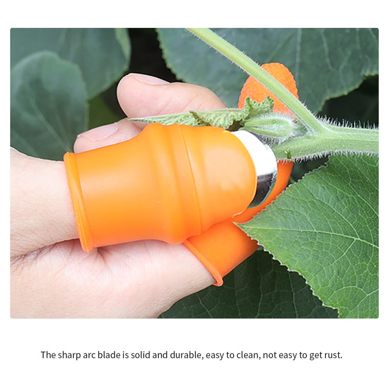 Generic Silicone Thumb Knife For Garden Harvesting Orange 5 x 2 x 2cm  - Image 2