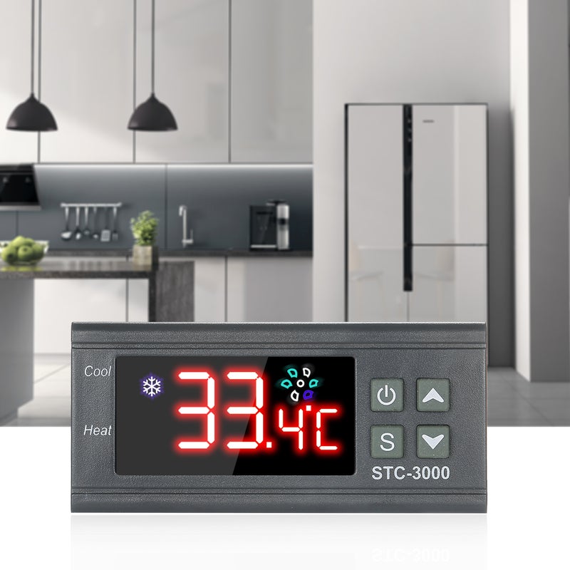 110-220V Digital Microcomputer Temperature Controller Grey/Orange 8.50 x 3.50 x 7.50cm - Image 5