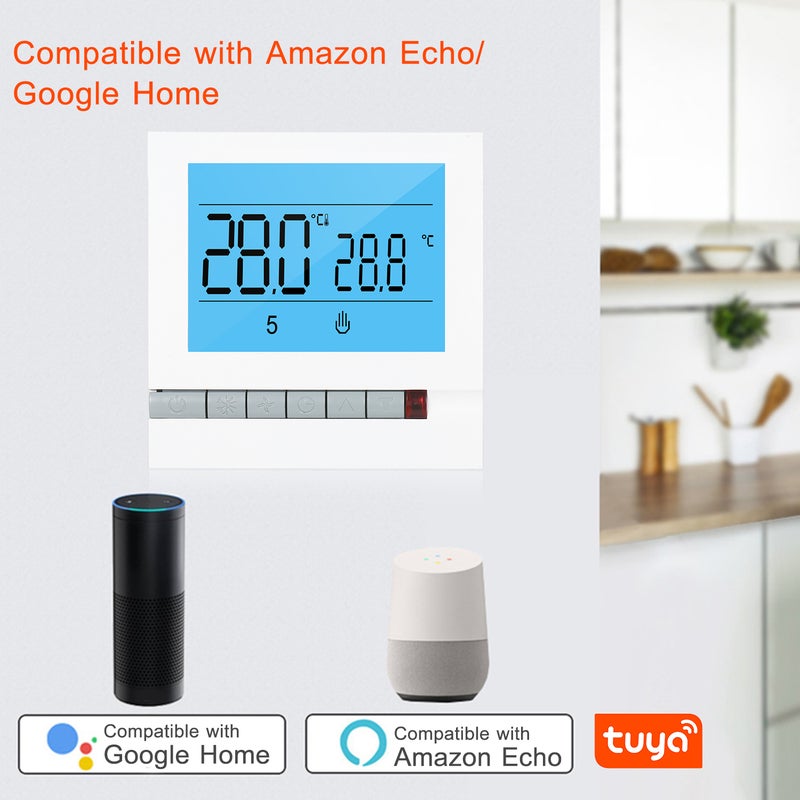 Tuya WiFi Smart Thermostat Temperature Controller For Electric Heating White 10 x 6.50 x 9cm - Image 4