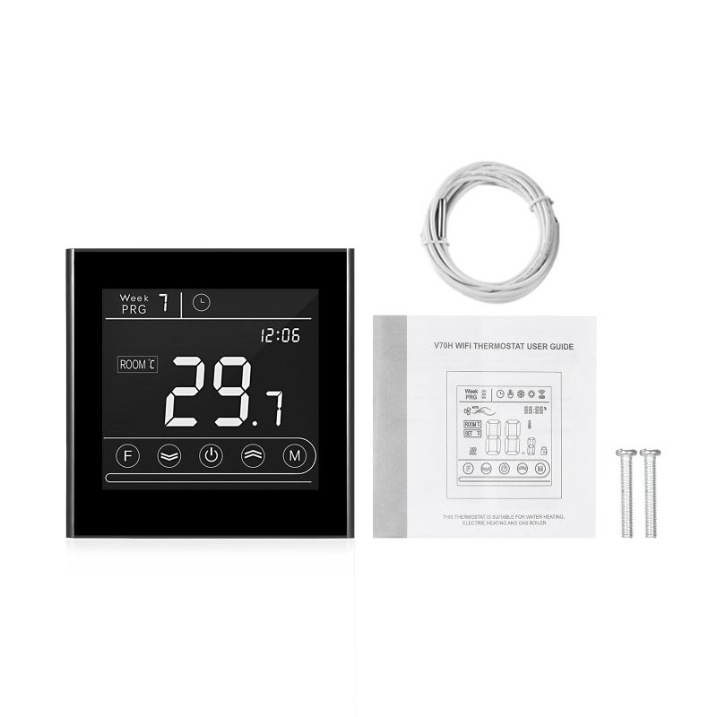 Smart Wi-Fi LED Display Programmable Electric Heating Thermostat Black 10.70 x 5.70 x 9.70cm - Image 5