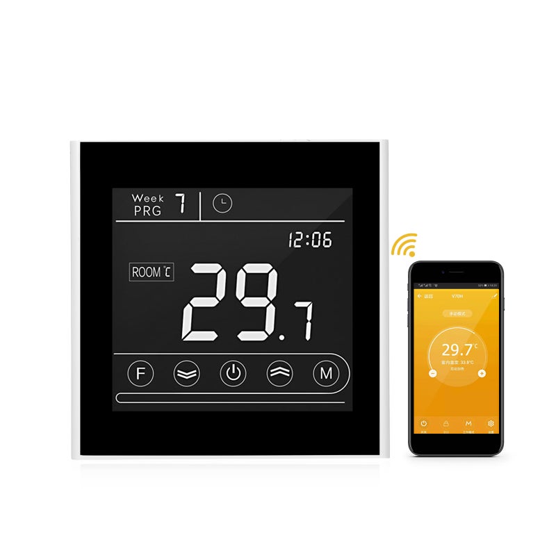Smart Wi-Fi LED Display Programmable Electric Heating Thermostat White 10.70 x 5.70 x 9.70cm - Image 2