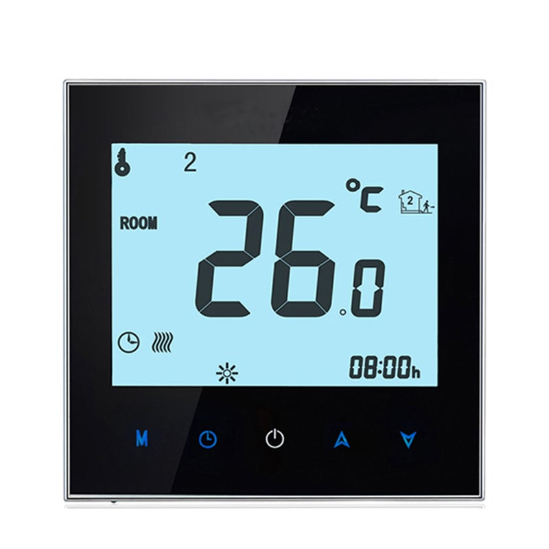 Generic - Smart Touchscreen Programmable Thermostat For Floor Heating System Black 10.50 x 5.80 x 9cm - Image 1