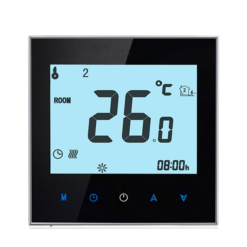 Generic - Smart Touchscreen Programmable Thermostat For Floor Heating System Black 10.50 x 5.80 x 9cm - Image 1