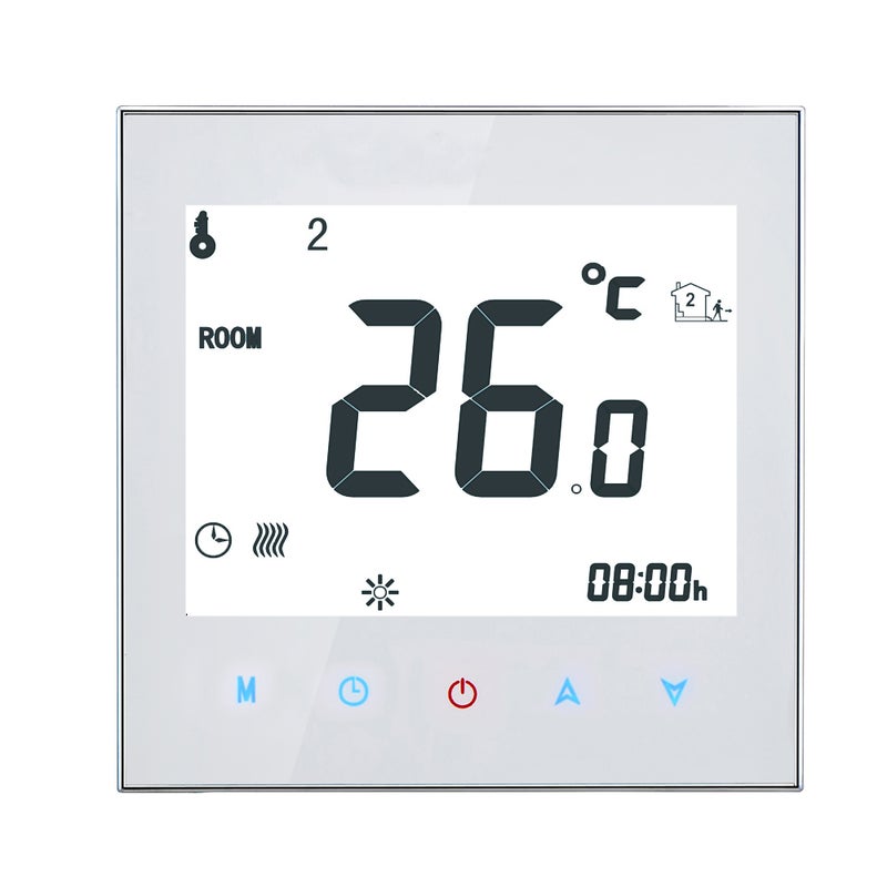 Smart Touchscreen Programmable Thermostat For Water/Gas Boiler White 10.50 x 5.80 x 9cm  - Image 1