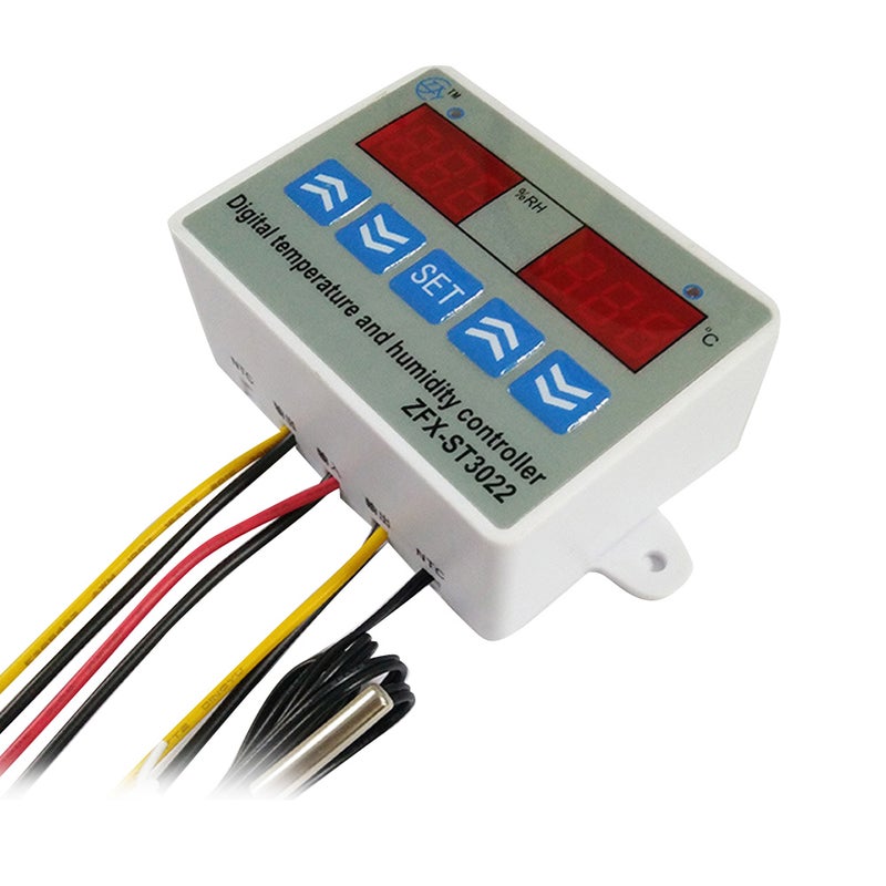 ZFX-ST3022 Dual Display Temperature Humidity Controller For Freezer Fridge Hatching Multicolour 7.60 x 3.10 x 5.50cm - Image 2