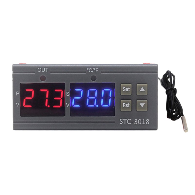 STC-3018 Intelligent Digital Temperature Controller For Freezer Fridge Hatching Grey/Orange 9 x 4 x 8cm  - Image 5