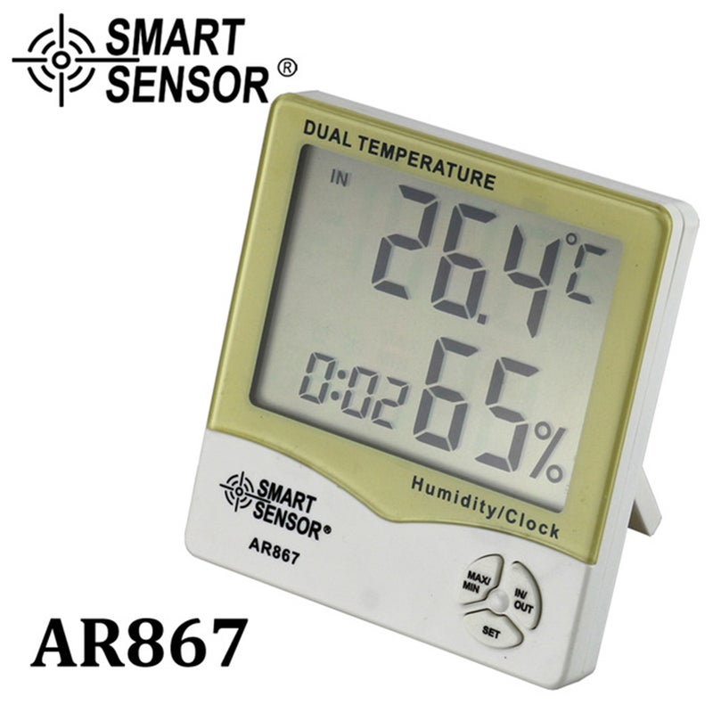 Generic - Handheld Digital Hygrometer Tester Grey/Green 21.50 x 4.50 x 14.50cm - Image 1