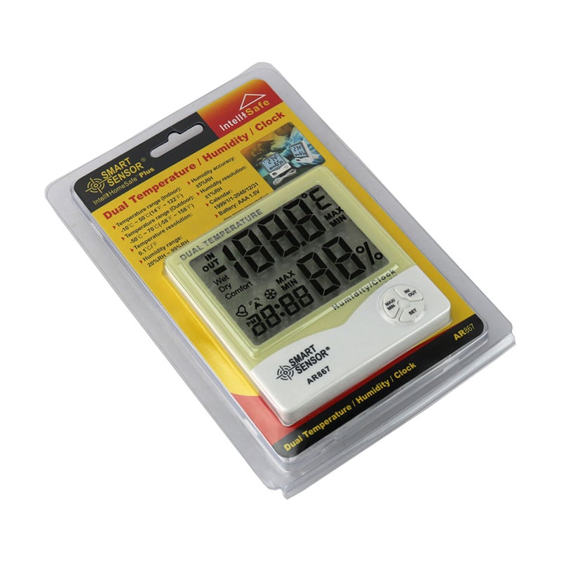 Generic - Handheld Digital Hygrometer Tester Grey/Green 21.50 x 4.50 x 14.50cm - Image 1