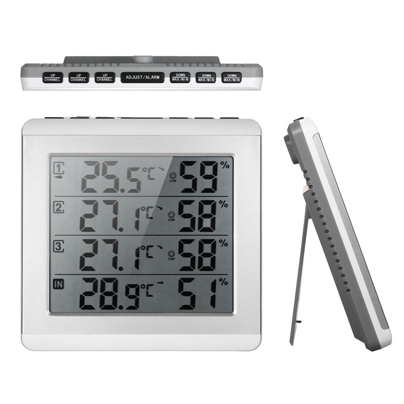 LCD Digital Wireless Indoor And Outdoor Thermometer Grey 21 x 9 x 19.60cm - Image 2