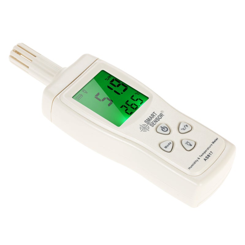 مقياس رقمي لقياس درجة حرارة والجهد الثنائي مزود بشاشة LCD أبيض 22 x 3.50 x 14.50سم  - Image 4