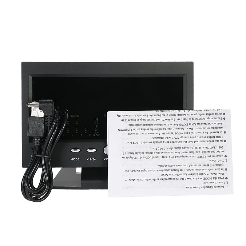ماركة غير محددة مقياس رقمي بشاشة LCD لقياس درجة الحرارة والرطوبة أسود 15 x 3.50 x 11سم  - Image 5