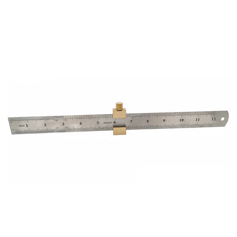 Brass Positioning Block Measuring Ruler Black 33.50 x 3.50 x 5.80cm - Image 1