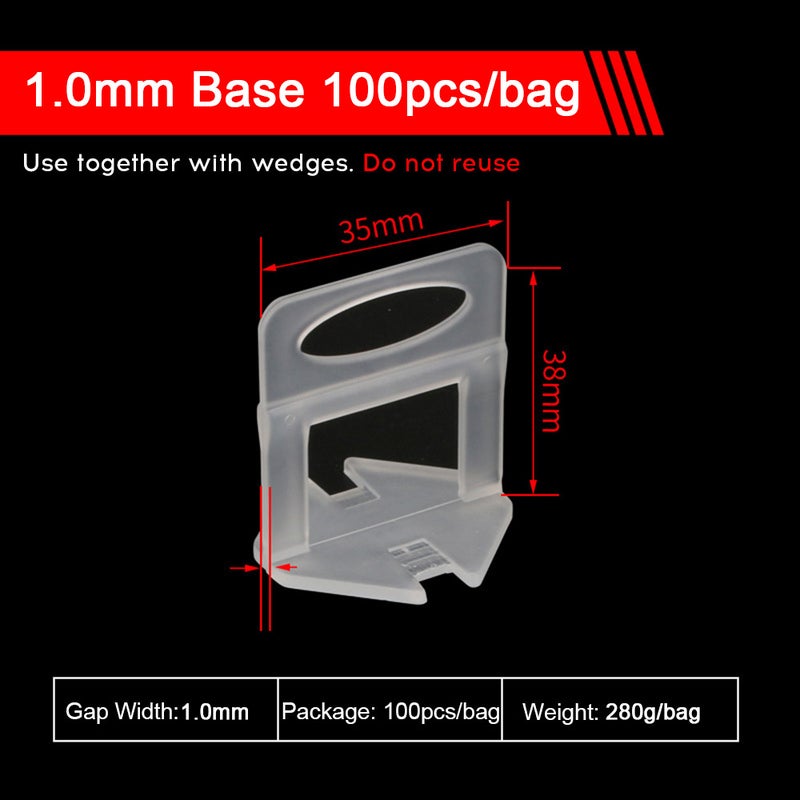 100-Piece Tile Levelling Device Set Red 13 x 5 x 10cm  - Image 3
