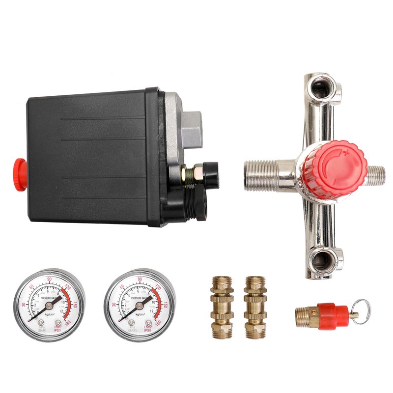 Generic - 125 PSI 12 Bar Air Compressor Pressure Switch Control Valve Multicolour 20 x 10 x 15cm - Image 1