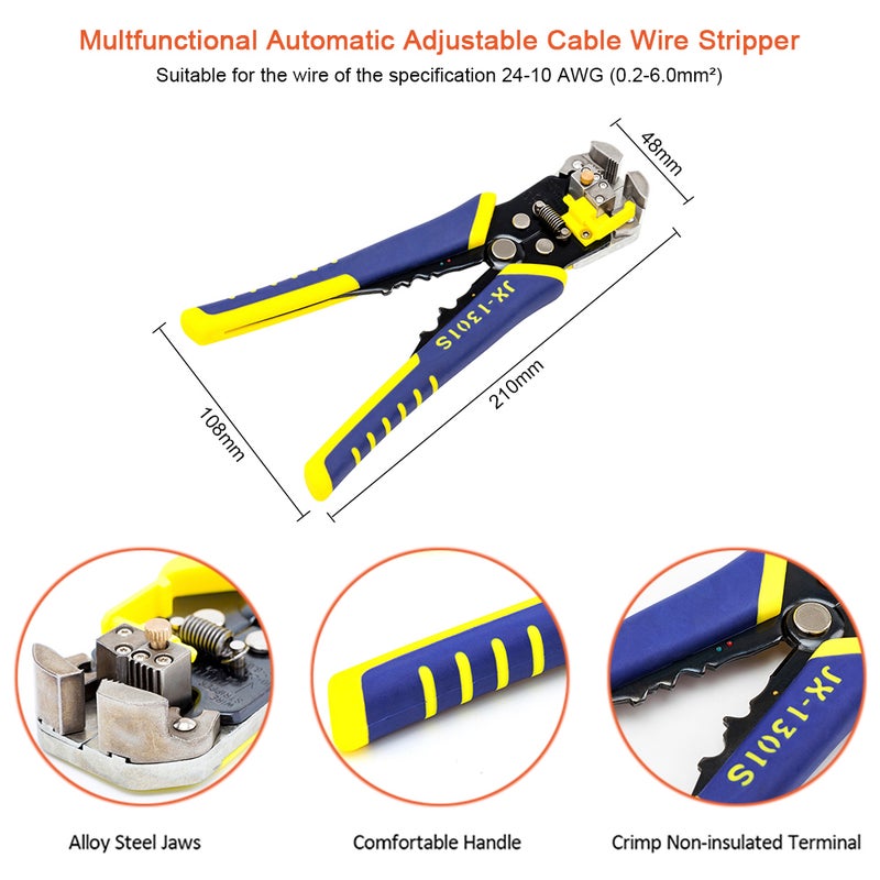Paron Professional Ratcheting Terminal Crimping Plier Kit Multicolour 23.50 x 4.50 x 18.50cm  - Image 2