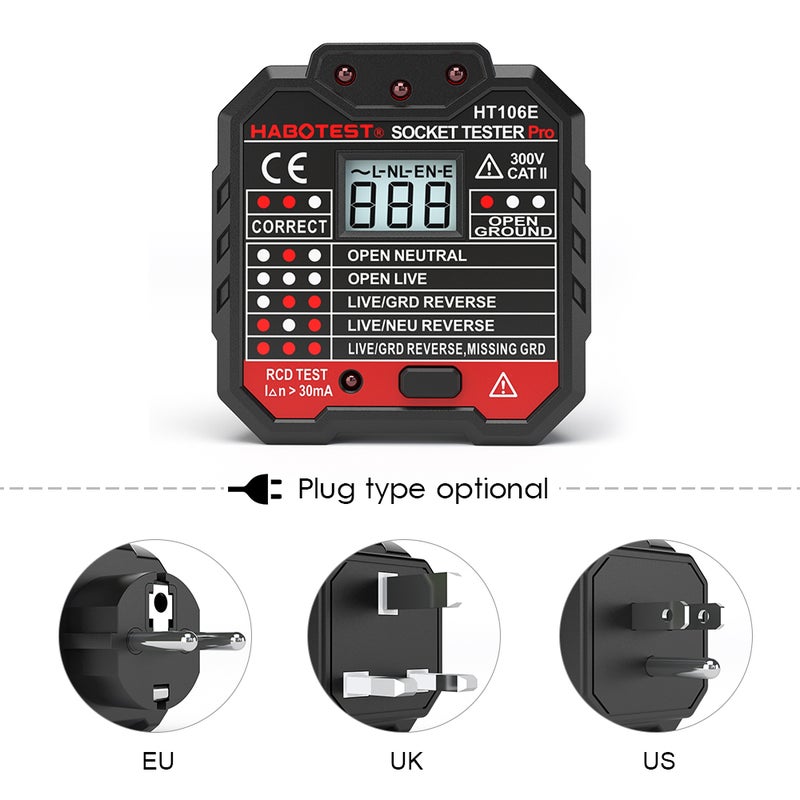 LCD Digital Voltage Diode Current Meter Black 7.50 x 7.30 x 7.40cm