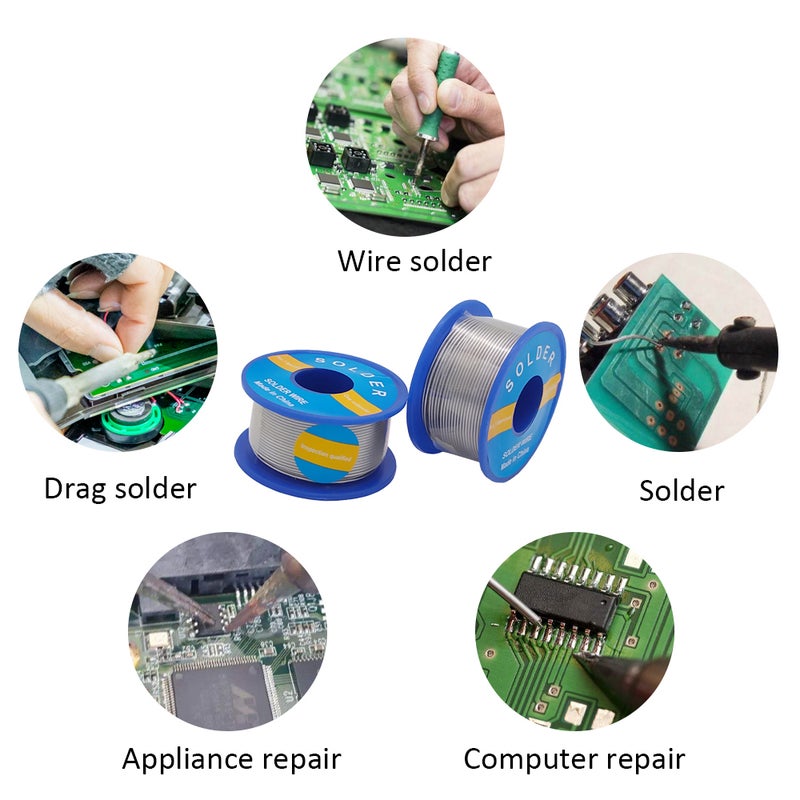 سلك لحام مع راتينج للحام الكهربائي فضي 5.50 x 2.80 x 2.80سم - Image 2