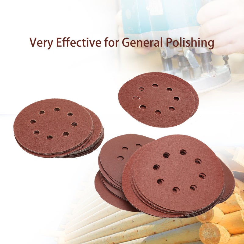 100-Piece Hook Loop Sanding Disc Set Red 12.80 x 12.30 x 12.80cm  - Image 2