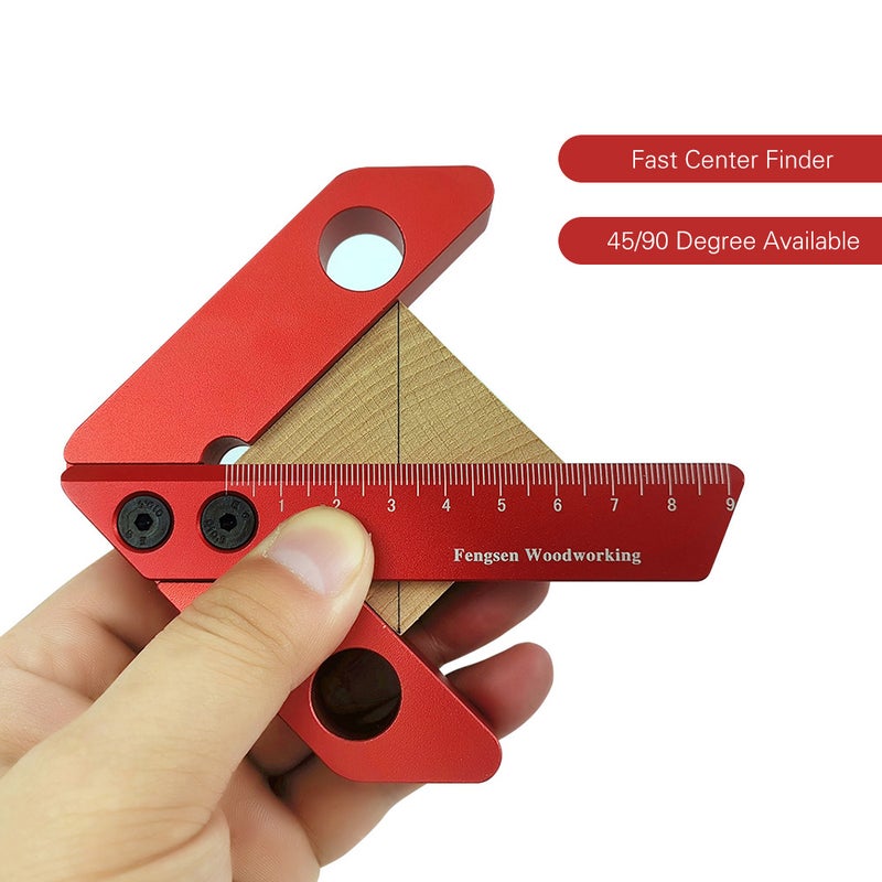 Square Center Measuring Tool Red/Black 10 x 2 x 10cm  - Image 5