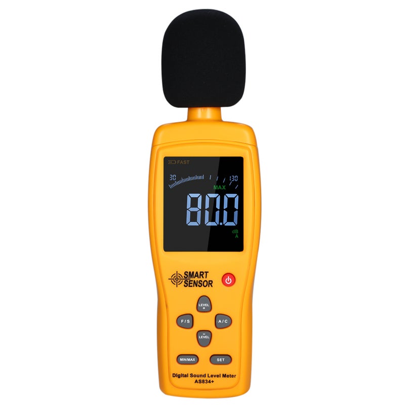 Digital LCD Sound Level Monitoring Tester Orange/Black 24.50 x 5.20 x 9.20cm - Image 1