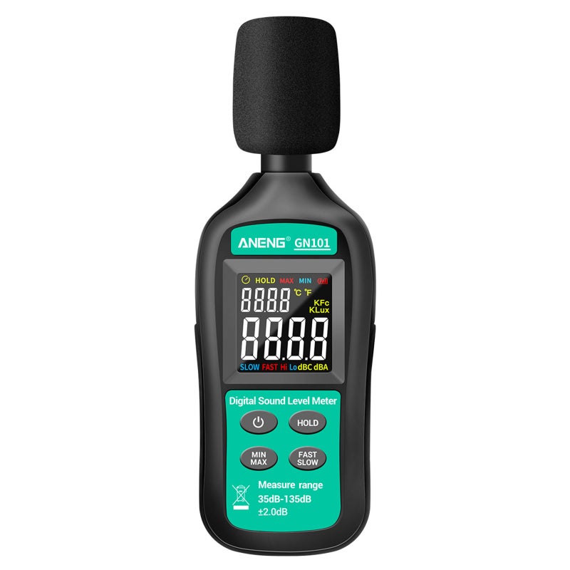 أنينج عداد ضوضاء رقمي 35DB-135DB مع ميكروفون مكثف أسود/أخضر 27 x 4.50 x 10سم  - Image 1