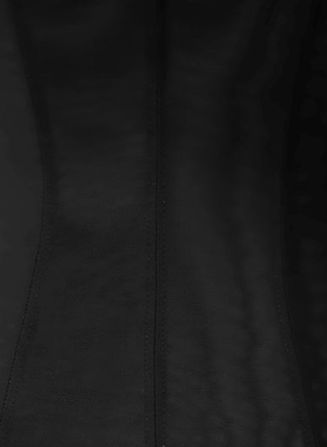 QiaoKai - Solid Pattern Comfy Corset Black - Image 1