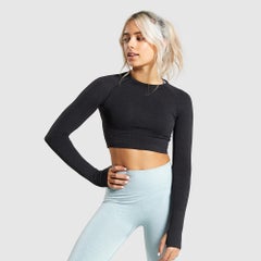 TOEON Soft and Comfortable Sportswear Crop Top Black  - Image 2