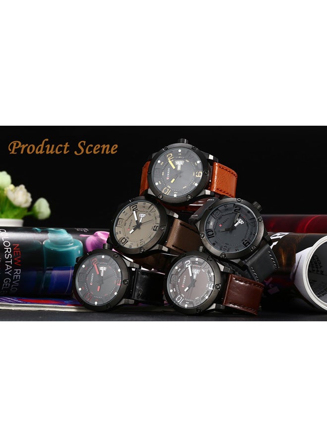 CURREN - Men's Quartz Analog Watch CU-8251-BR1 - 48 mm - Brown - Image 1