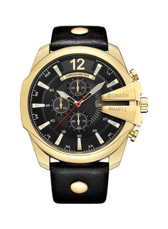 كارين ساعة يد كرونوغراف مقاومة للماء طراز 8176 - 54 ملم - أسود للرجال - Image 2