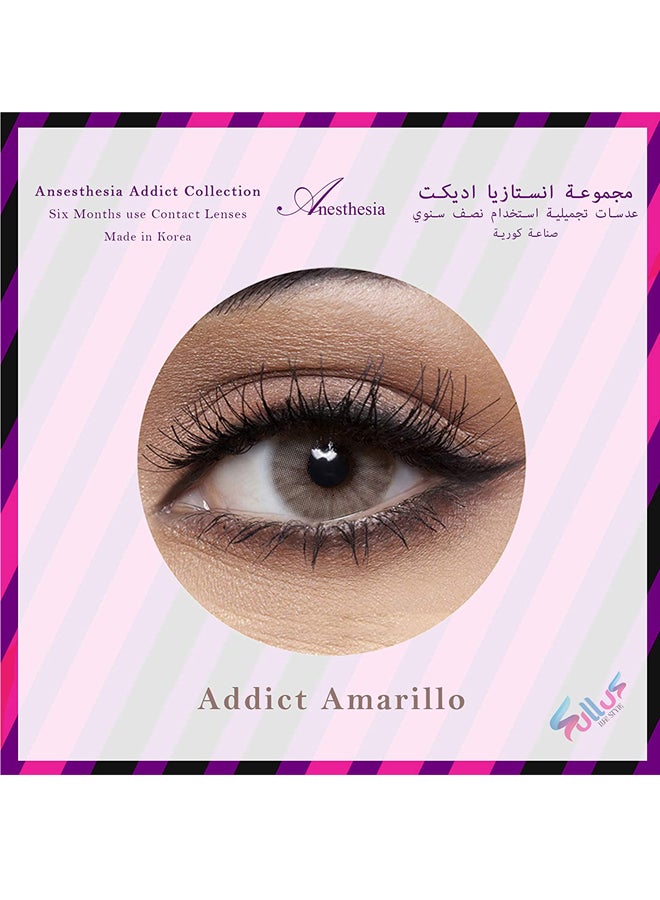 Anesthesia Addict Amarillo (Light Grey) 6 Months Disposable Contact Lenses  - Image 4
