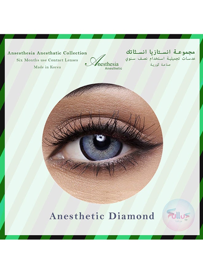 Anesthesia Anesthetic Diamond (Grey And Blue) 6 Months Disposable Contact Lenses  - Image 2