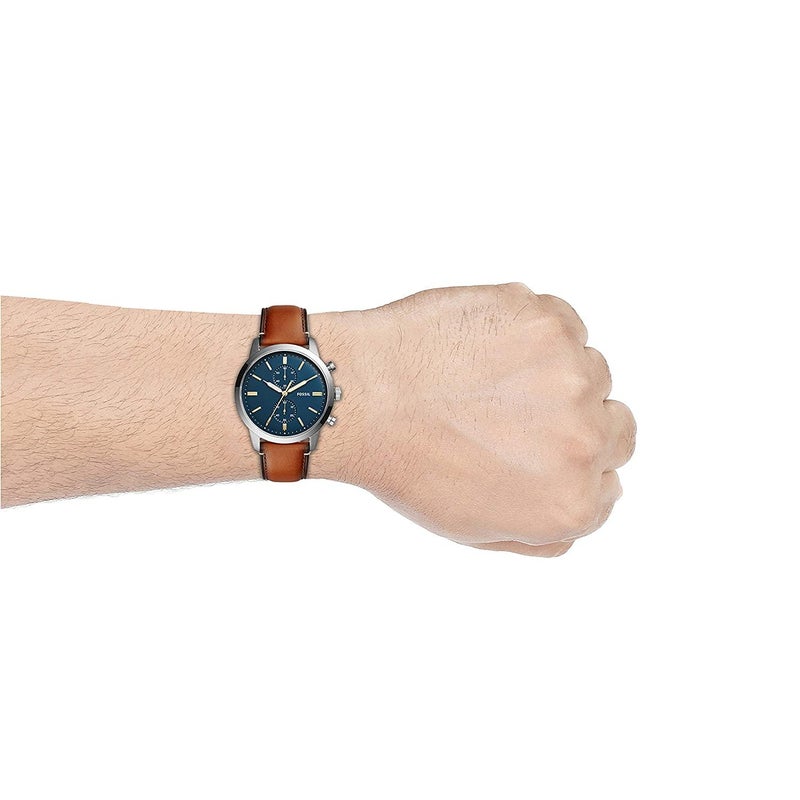 FOSSIL - Men's Townsman Scratch Resistant Chronograph Watch FS5279 - 44 mm - Light Brown - Image 1