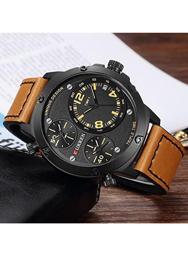 CURREN - men Water Resistant Leather Analog Watch 8262 - Image 1