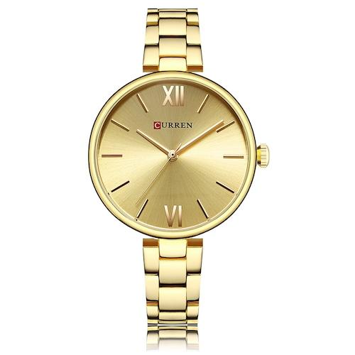 كارين ساعة يد بعقارب وبسوار مصنوع من سبيكة معدنية مقاومة للماء طراز 9017 - مقاس 36 مم - لون ذهبي للنساء - Image 2