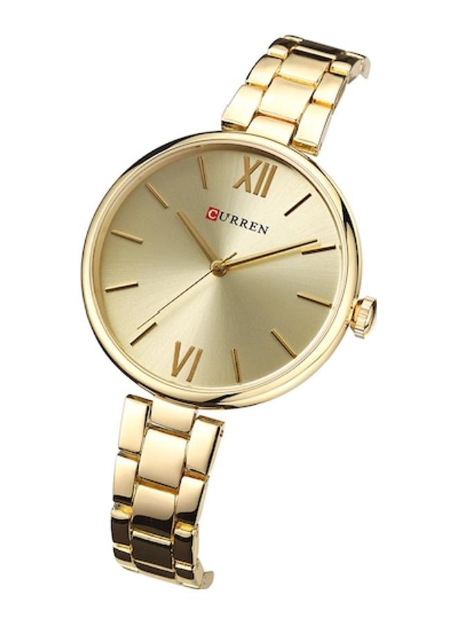 كارين ساعة يد بعقارب وبسوار مصنوع من سبيكة معدنية مقاومة للماء طراز 9017 - مقاس 36 مم - لون ذهبي للنساء - Image 3