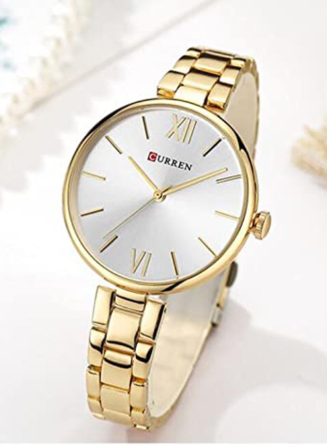 كارين ساعة يد بعقارب وبسوار مصنوع من سبيكة معدنية مقاومة للماء طراز 9017 - مقاس 36 مم - لون ذهبي women - Image 2