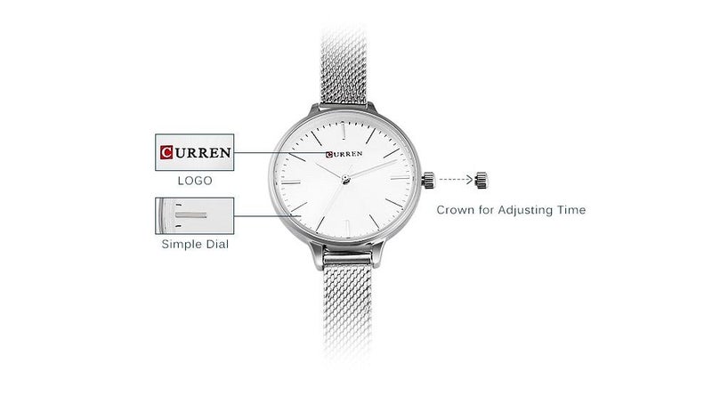 CURREN - women Water Resistant Analog Wrist Watch WT-CU-9022-GO1 - 29 mm -Gold - Image 1
