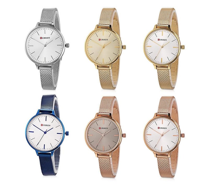 CURREN - women Water Resistant Analog Wrist Watch WT-CU-9022-GO1 - 29 mm -Gold - Image 1