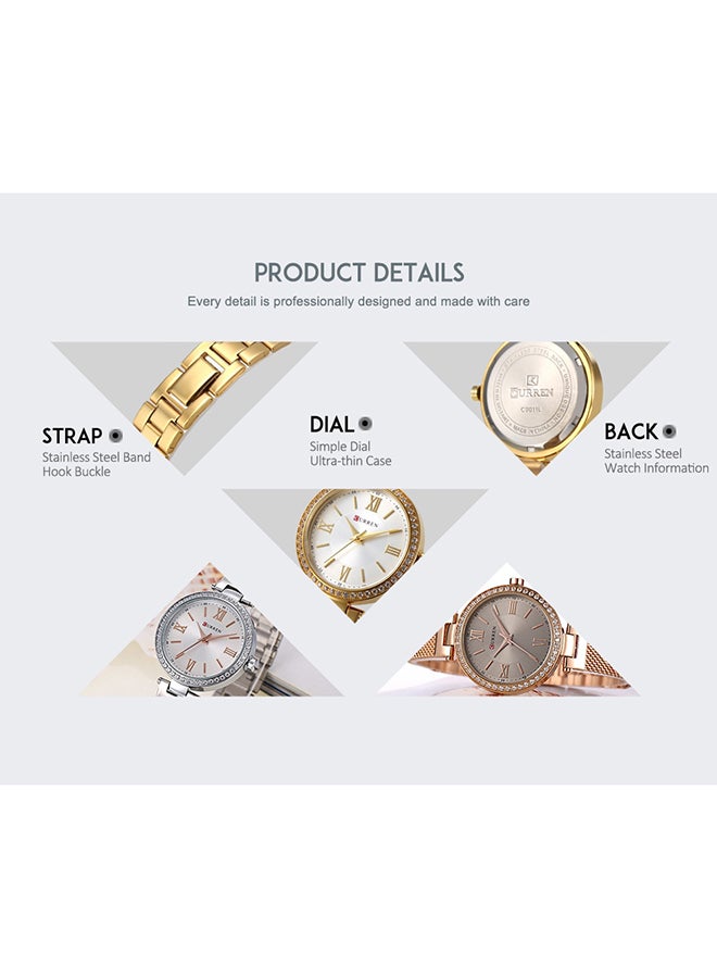 CURREN - women Water Resistant Analog Watch 9011 - 26 mm - Gold - Image 1