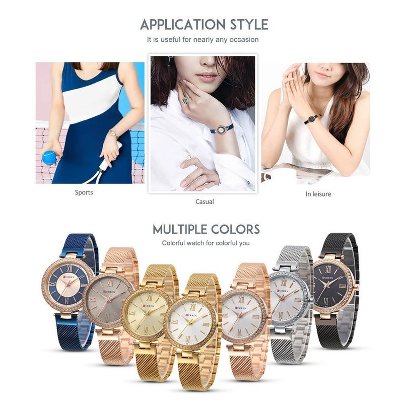CURREN - women Water Resistant Analog Watch WT-CU-9011-SLD2 - 26 mm - Silver - Image 1