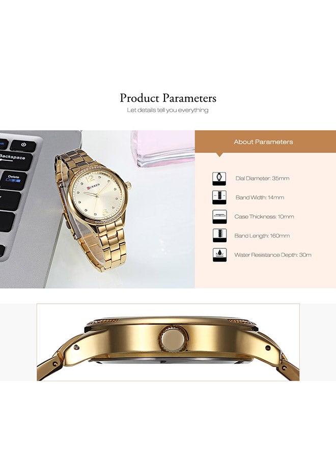 CURREN - women Stainless Steel Analog Watch WT-CU-9003-GO1#D1 - 26 mm - Gold - Image 1