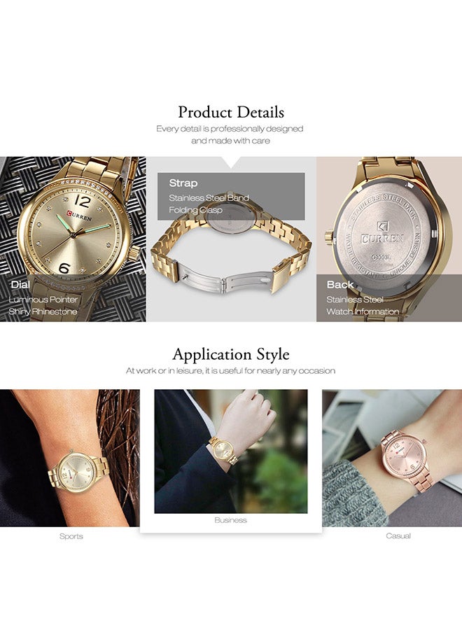 CURREN - women Stainless Steel Analog Watch WT-CU-9003-GO1#D1 - 26 mm - Gold - Image 1