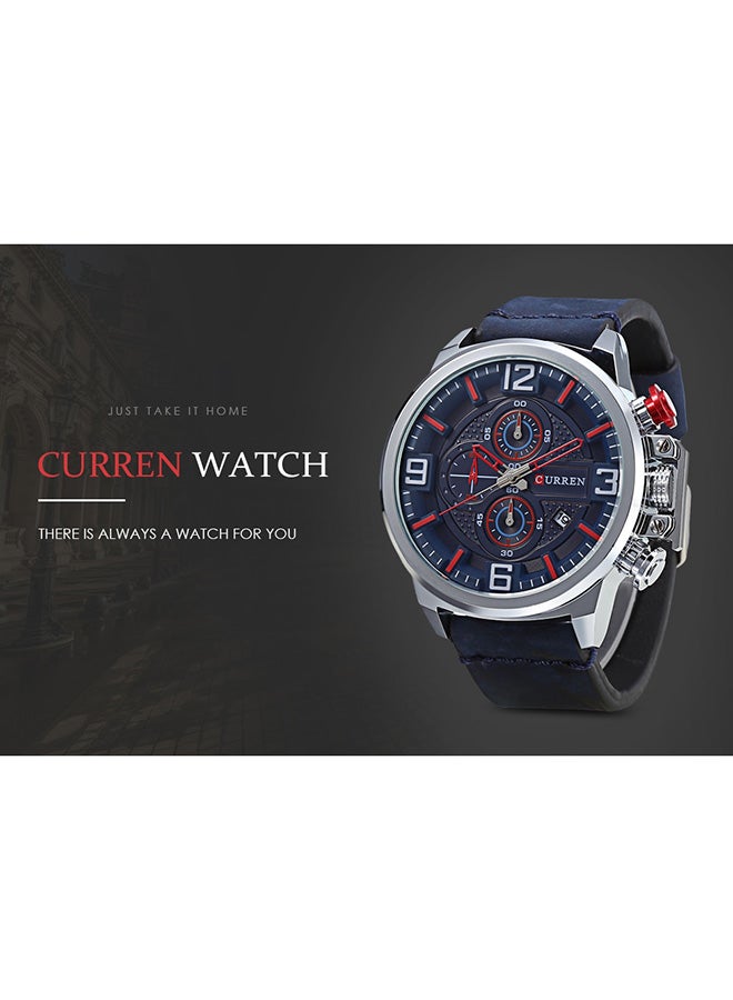 CURREN - Boys' Leather Analog Wrist Watch WT-CU-8278-B - 48 mm -Black - Image 1