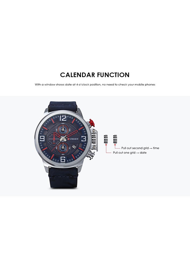 CURREN - Boys' Leather Analog Wrist Watch WT-CU-8278-B - 48 mm -Black - Image 1