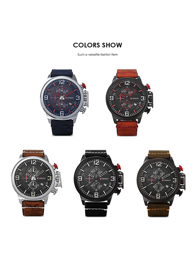 CURREN - Boys' Leather Analog Wrist Watch WT-CU-8278-B - 48 mm -Black - Image 1