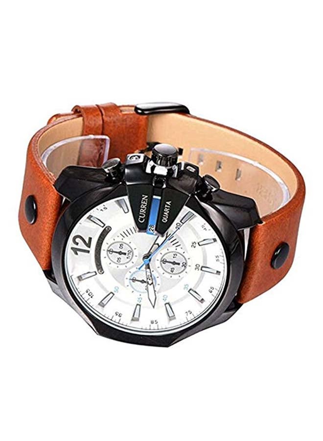 كارين ساعة يد كرونوغراف بسوار من الجلد طراز W- 8176-W#D1 - مقاس 54 ملم - لون بني men - Image 2